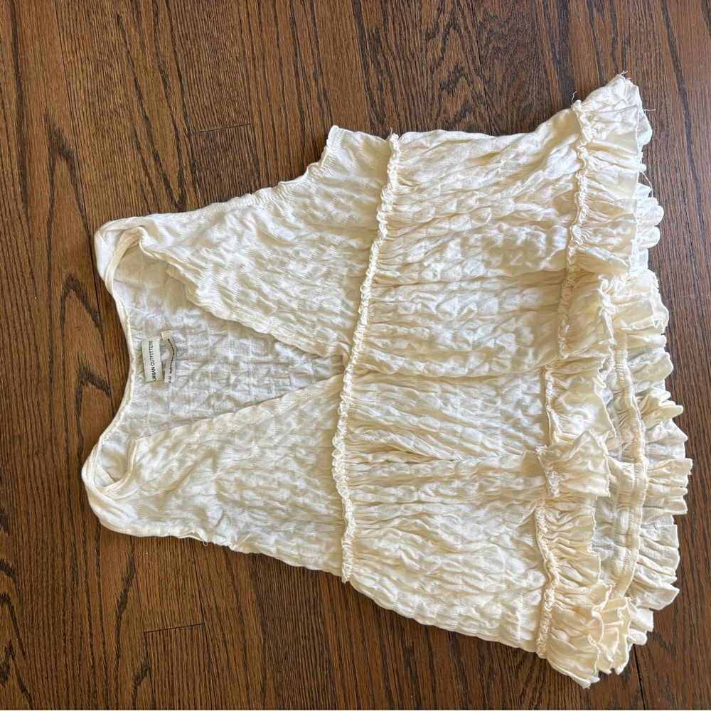 Elegant Cream Ruffled Women's Top